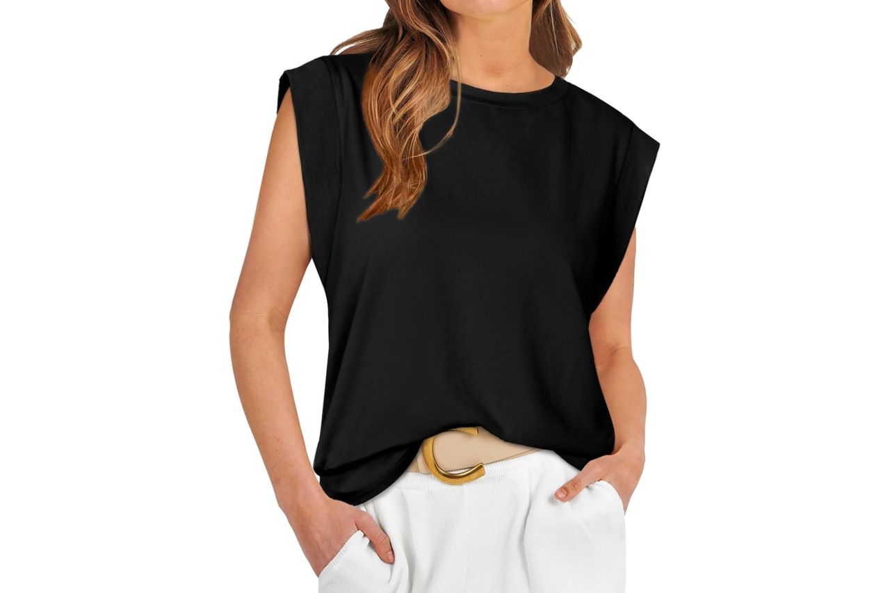 WIHOLL Cap Sleeve Tops for Women Summer Top Basic Tee Shirts Business Casual Tank Loose Fit 2026 Fashion