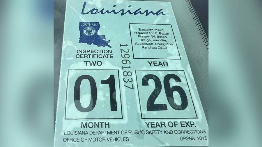 Louisiana Senate votes to abolish car inspection stickers