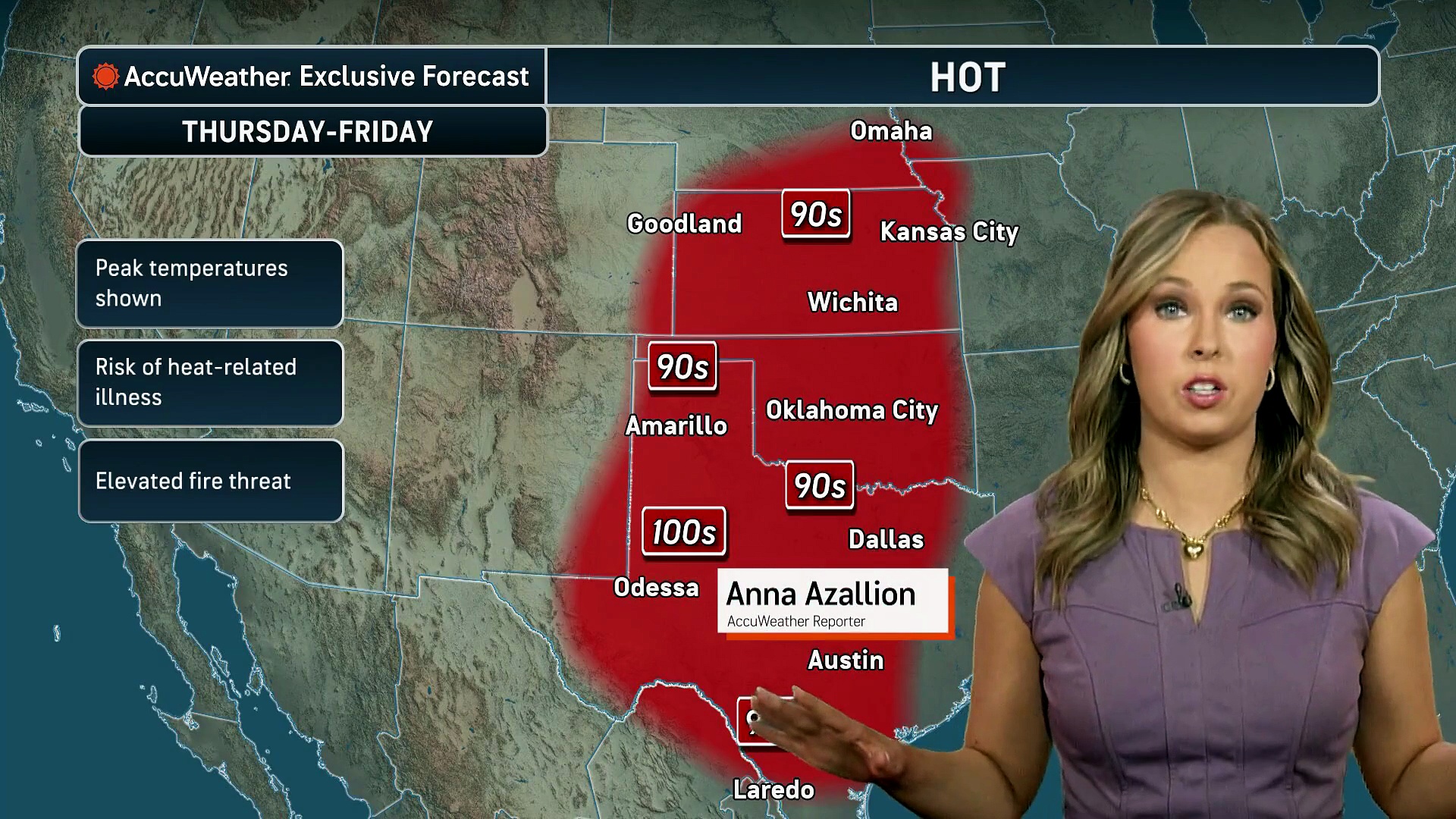 Dangerous heat and severe storms heading to central US