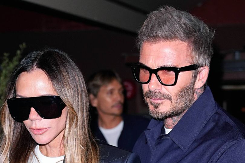 Celebrity royalty David Beckham and wife Victoria