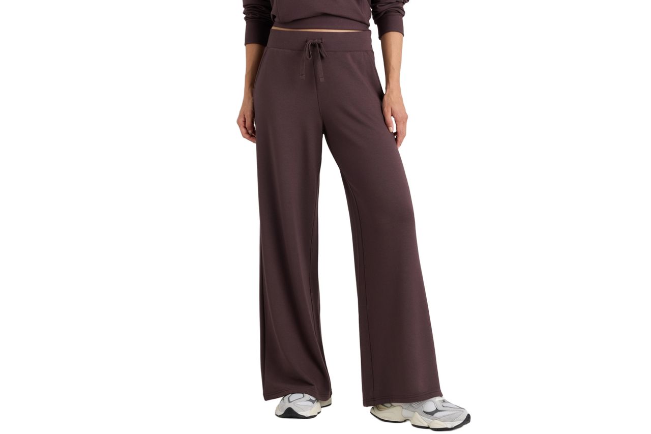 SuperSoft Fleece Wide Leg Pants in Dried Fig