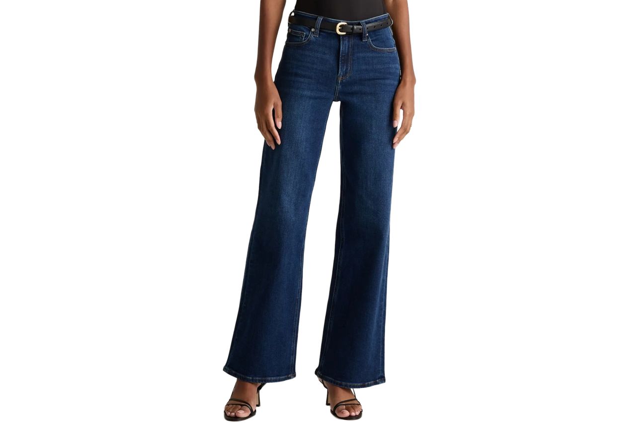 Bella Stretch Wide Leg Jeans in Midnight Blue