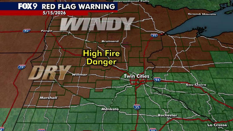 Red flag warning issued for 54 Minnesota counties due to wildfire risk