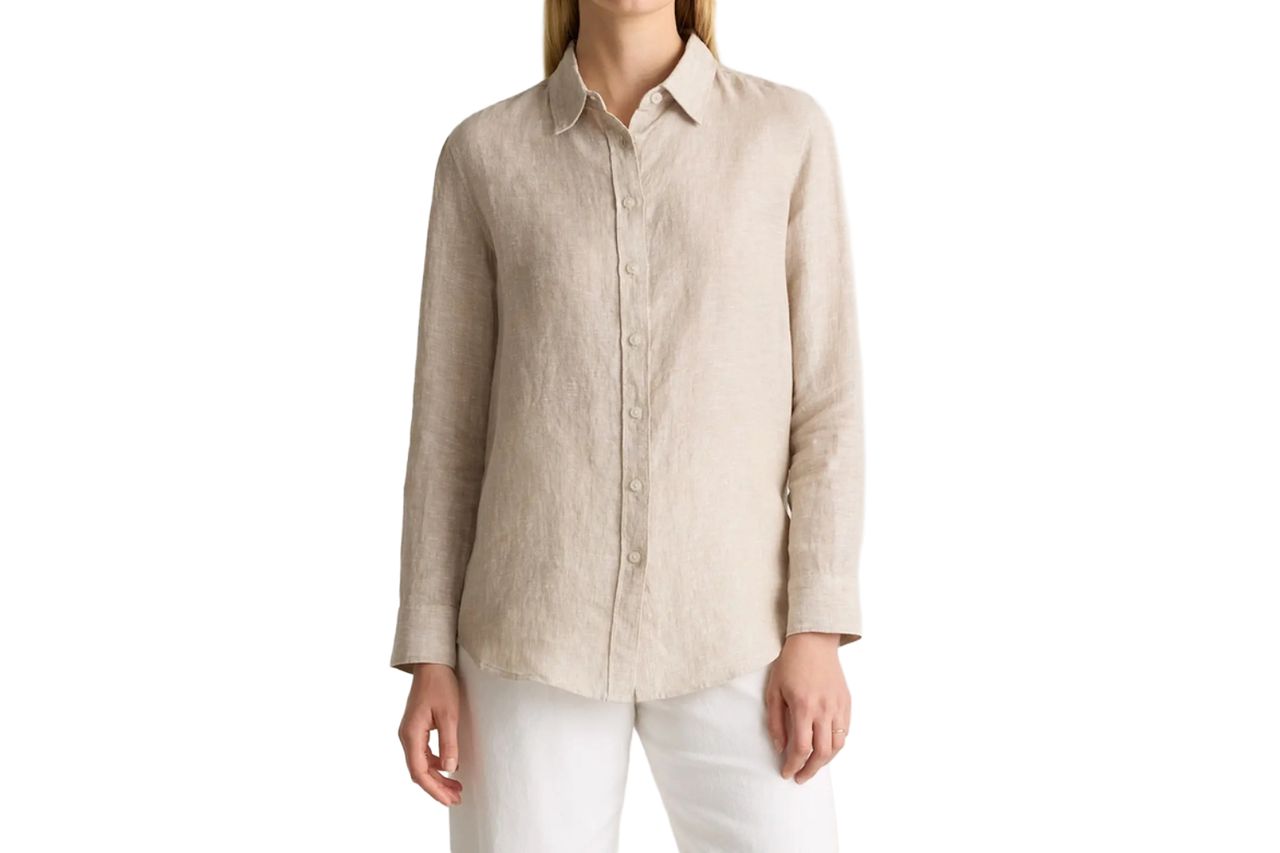 100% European Linen Shirt in Flax
