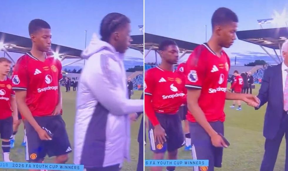 Man Utd youngster sparks fury for shaking hands with FA official after ...