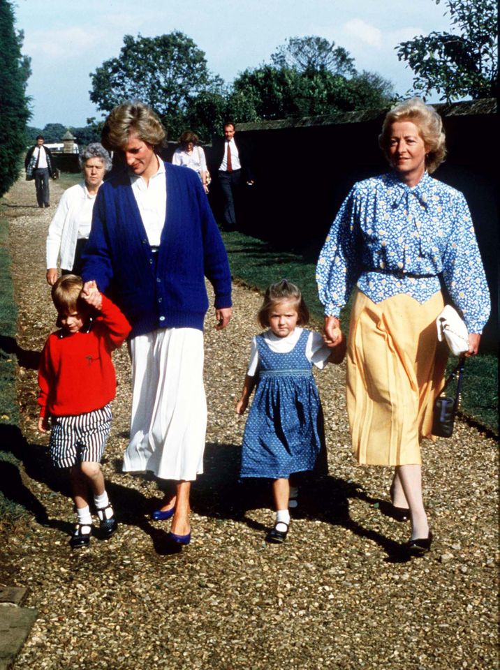Prince Harry, Princess Diana, Eleanor Fellowes, and Frances Shand Kydd on September 15, 1989. Credit: Getty Images