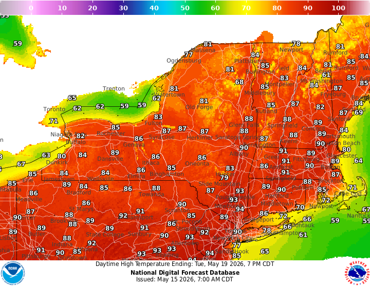 New York heat wave mapped: 90s and feels-like near 100 next week