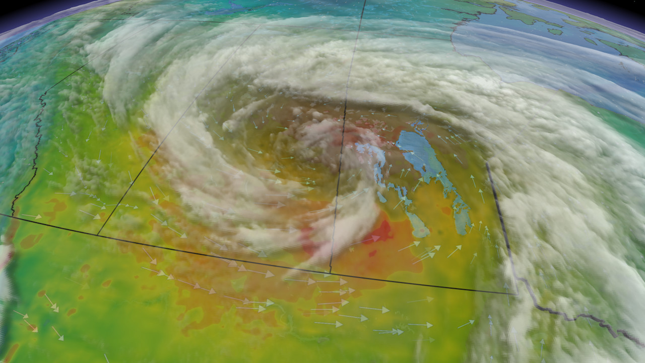 100+ km/h winds cause a dust storm on the Prairies, ice and snow are next