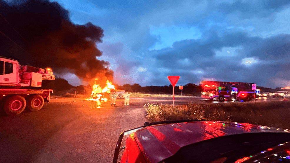 Highway 90 westbound partially reopens following vehicle fire