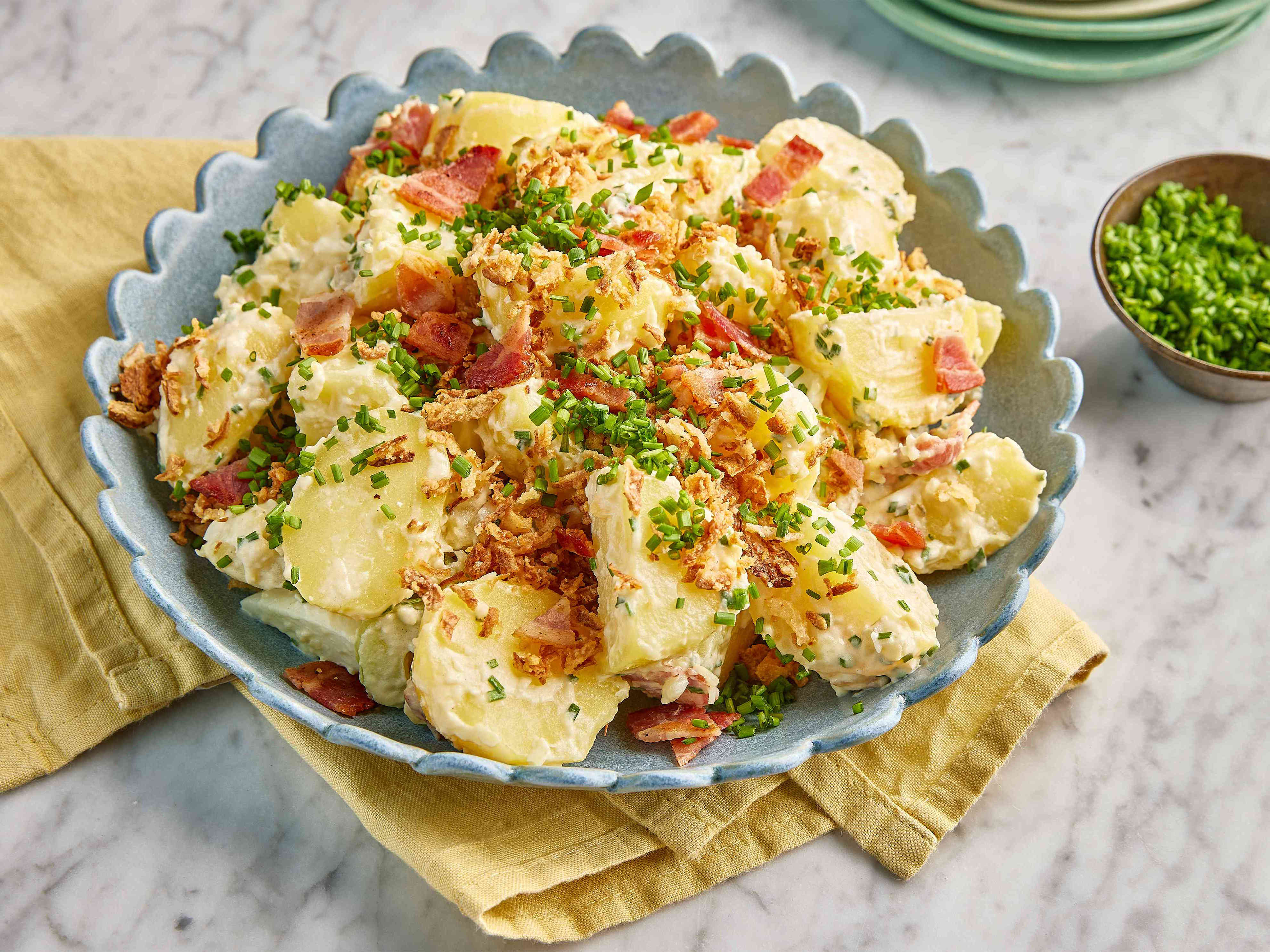 I just learned the most genius trick for making potato salad