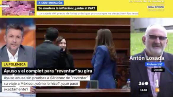 Antón Losada señala el gran problema del viaje de Ayuso a México ...