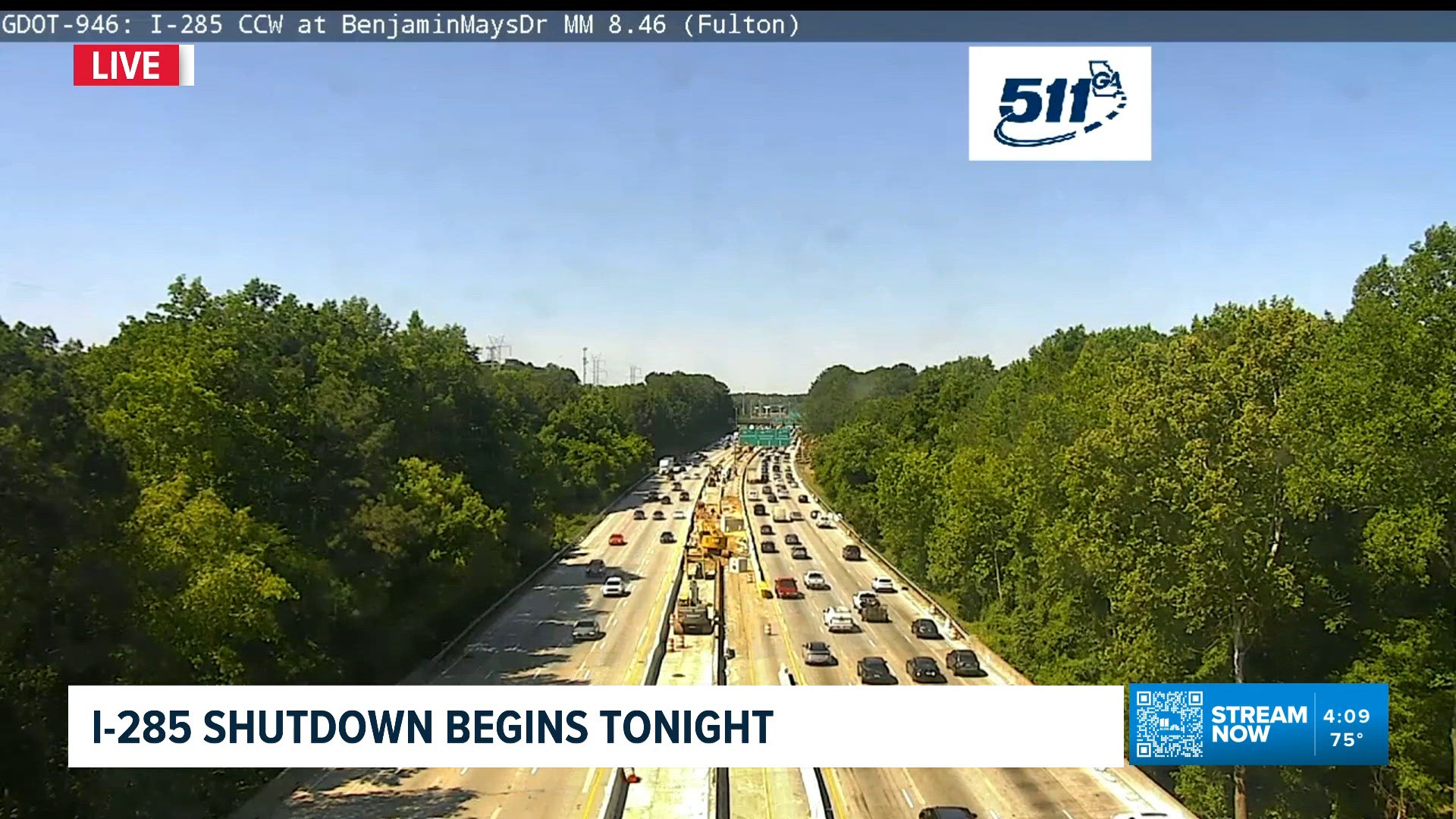 GDOT prepares to shut down both sides of I-285 for 2 miles