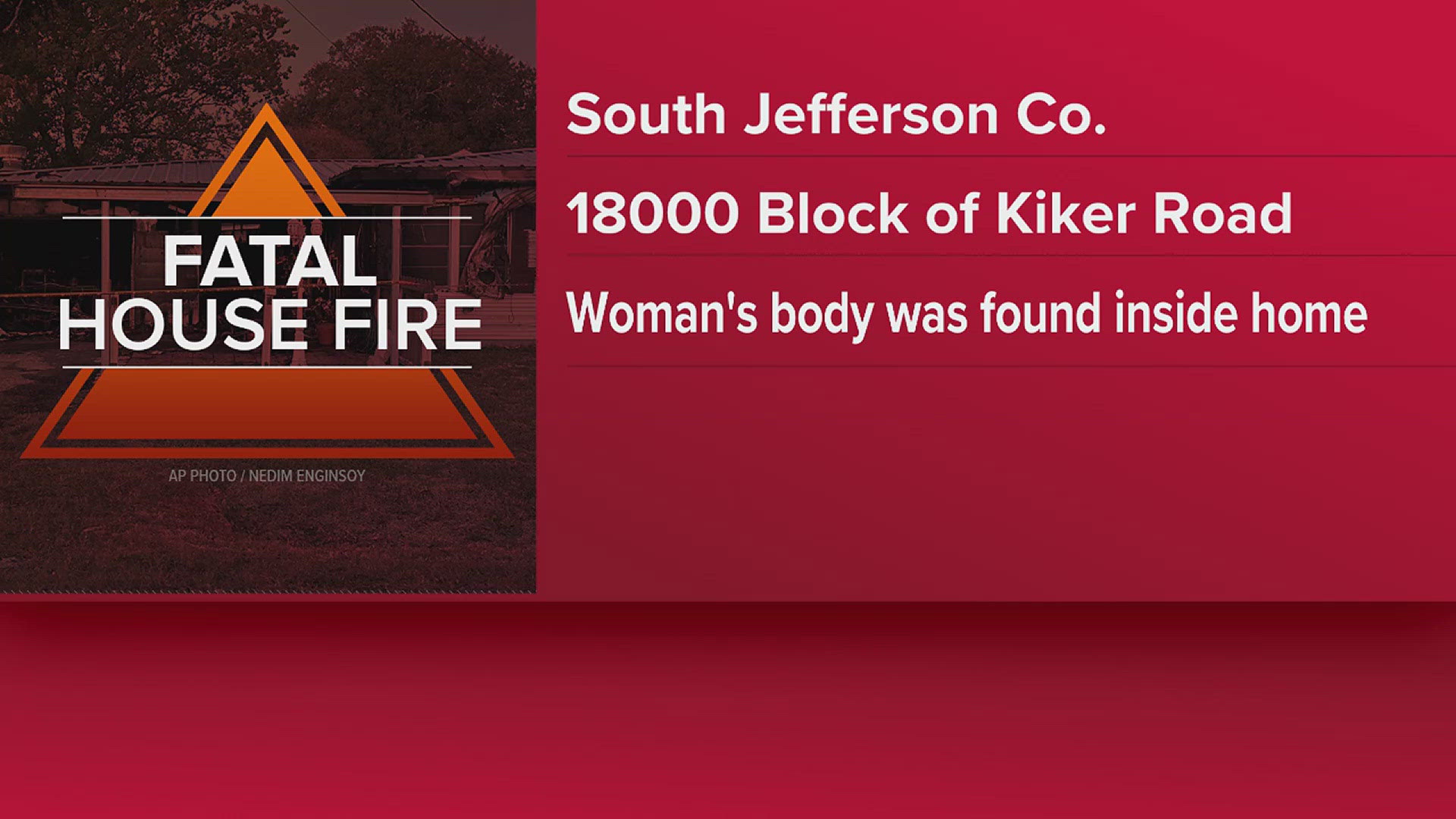 Woman found dead in Jefferson County house fire; investigation underway