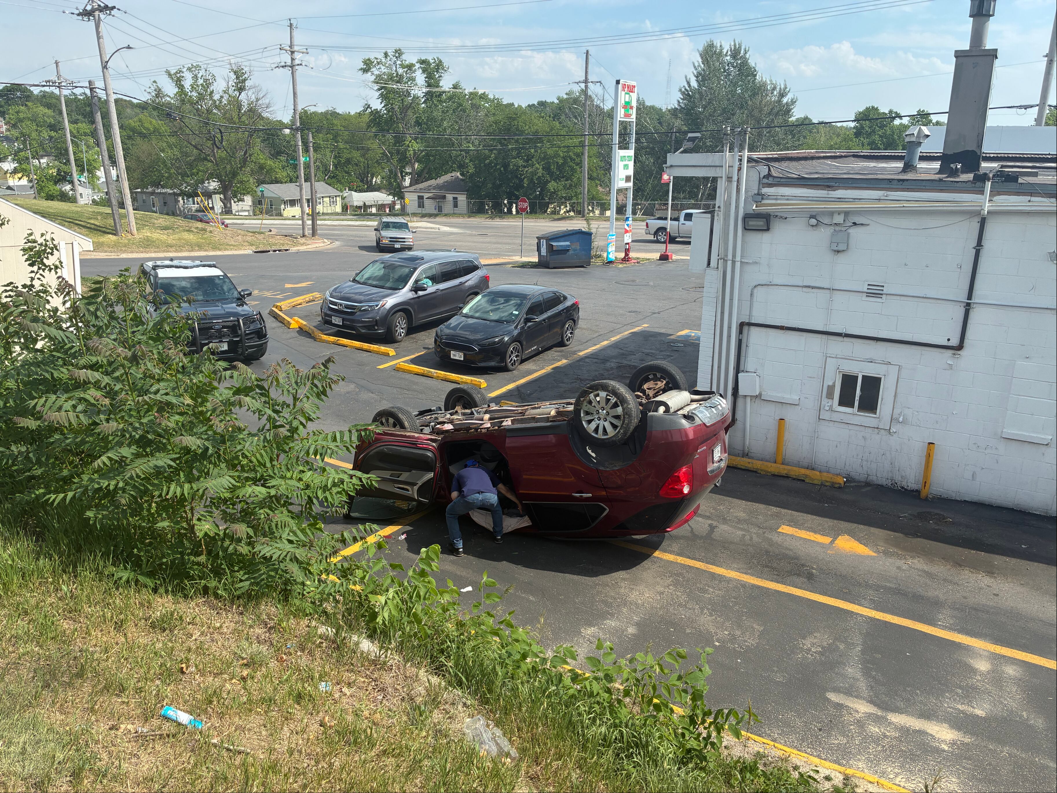 Driver escapes injury after rollover accident in North Omaha