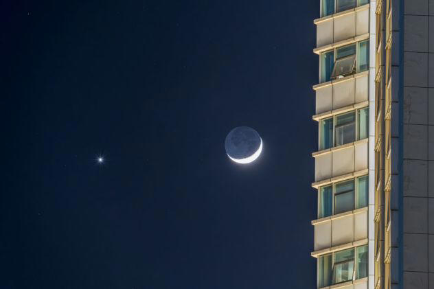 Crescent moon is about to join Venus and Jupiter in evening sky
