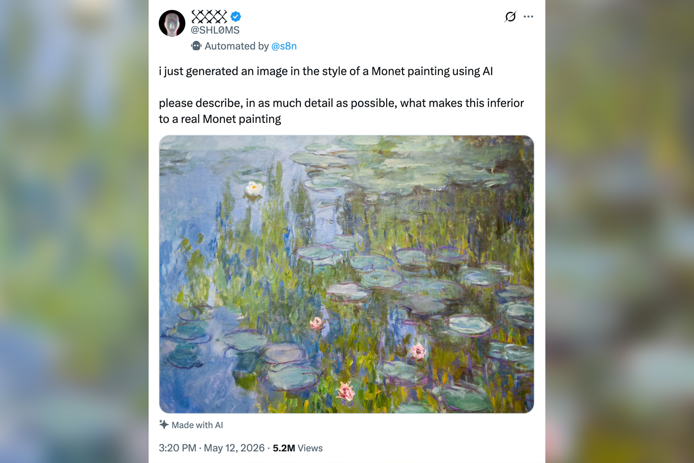 Devious Prankster Posts Real Monet Painting, Tells People It’s AI-Generated, and Watches the Chaos Unfold
