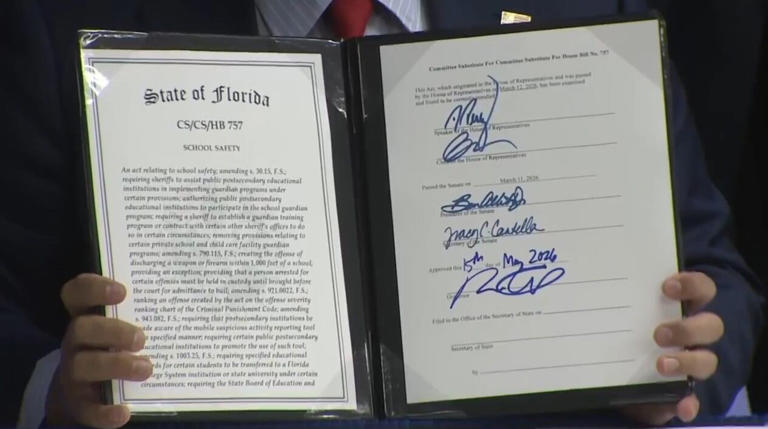 DeSantis signs school safety bill expanding guardian program to colleges