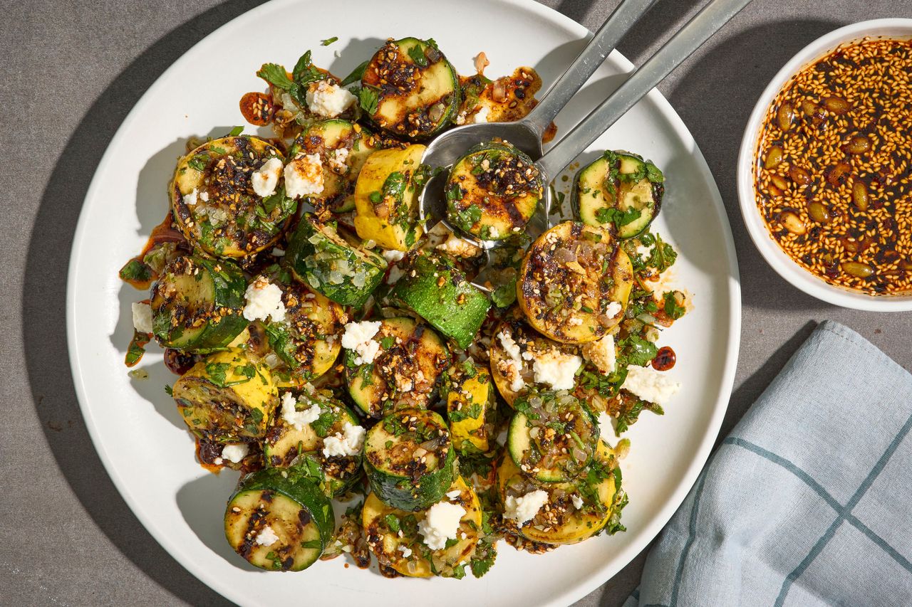 Summer Squash with Pepita-Sesame Salsa Macha