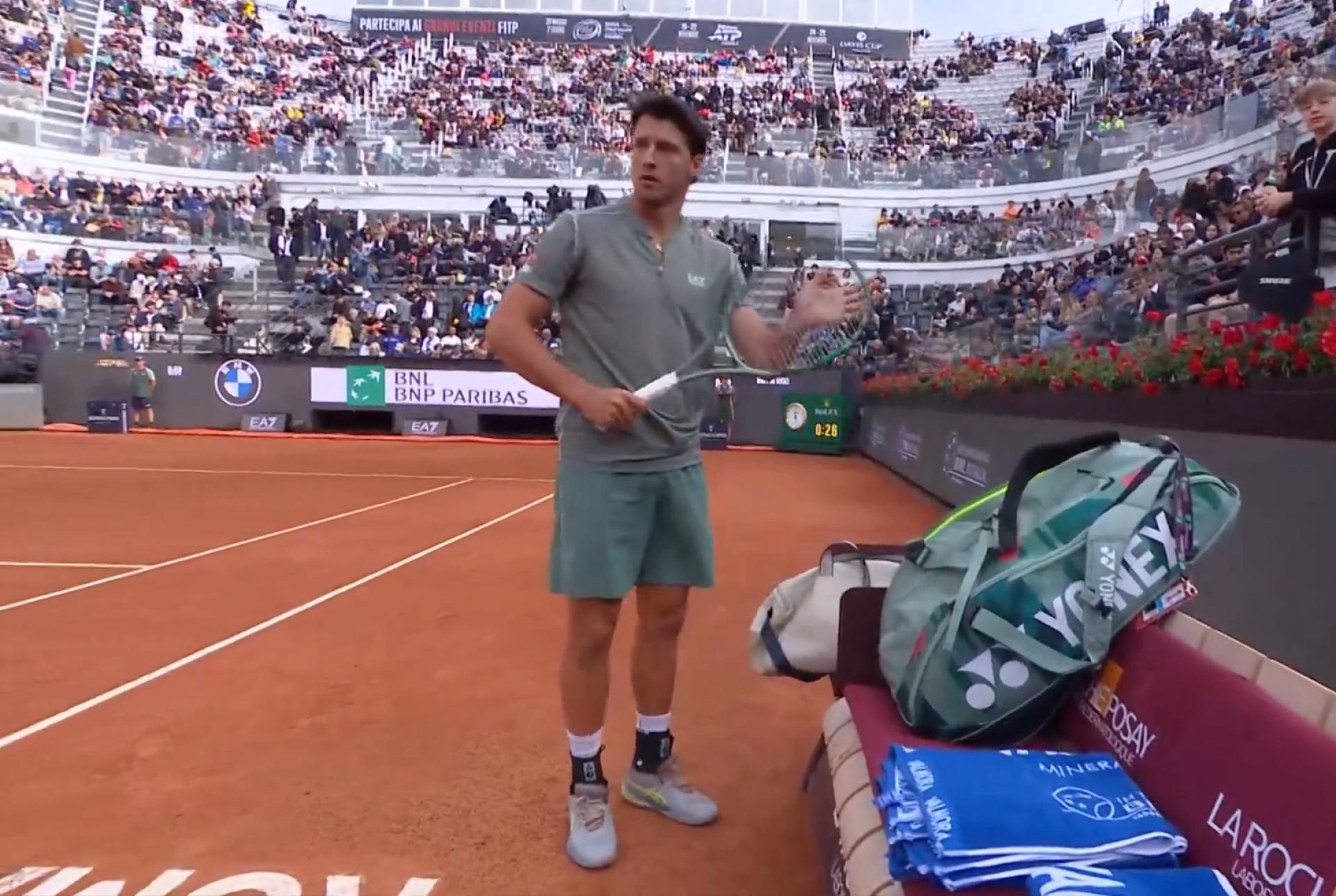 Luciano Darderi, Rome Masters 2026 © Stream screenshot
