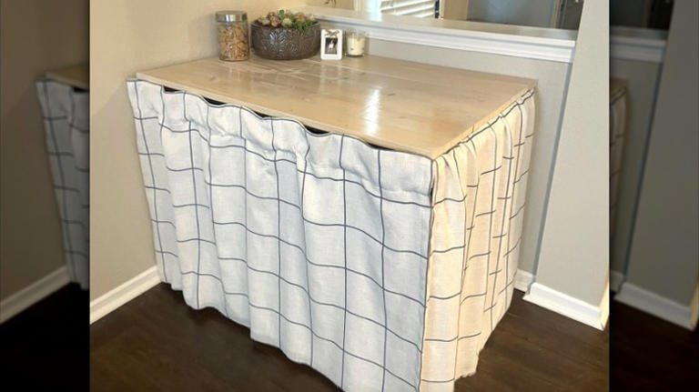 Say goodbye to the eyesore of a dog crate with a clever DIY solution - Home Interior Dog Crate Decor