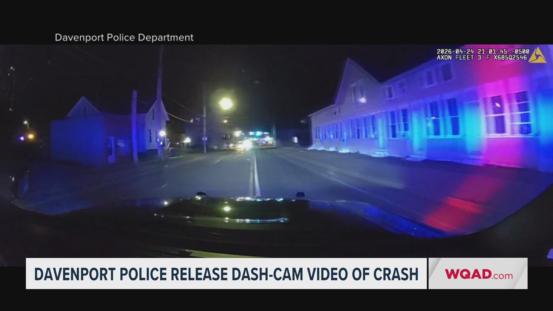 Davenport police release dash cam in crash involving 2 squad cars