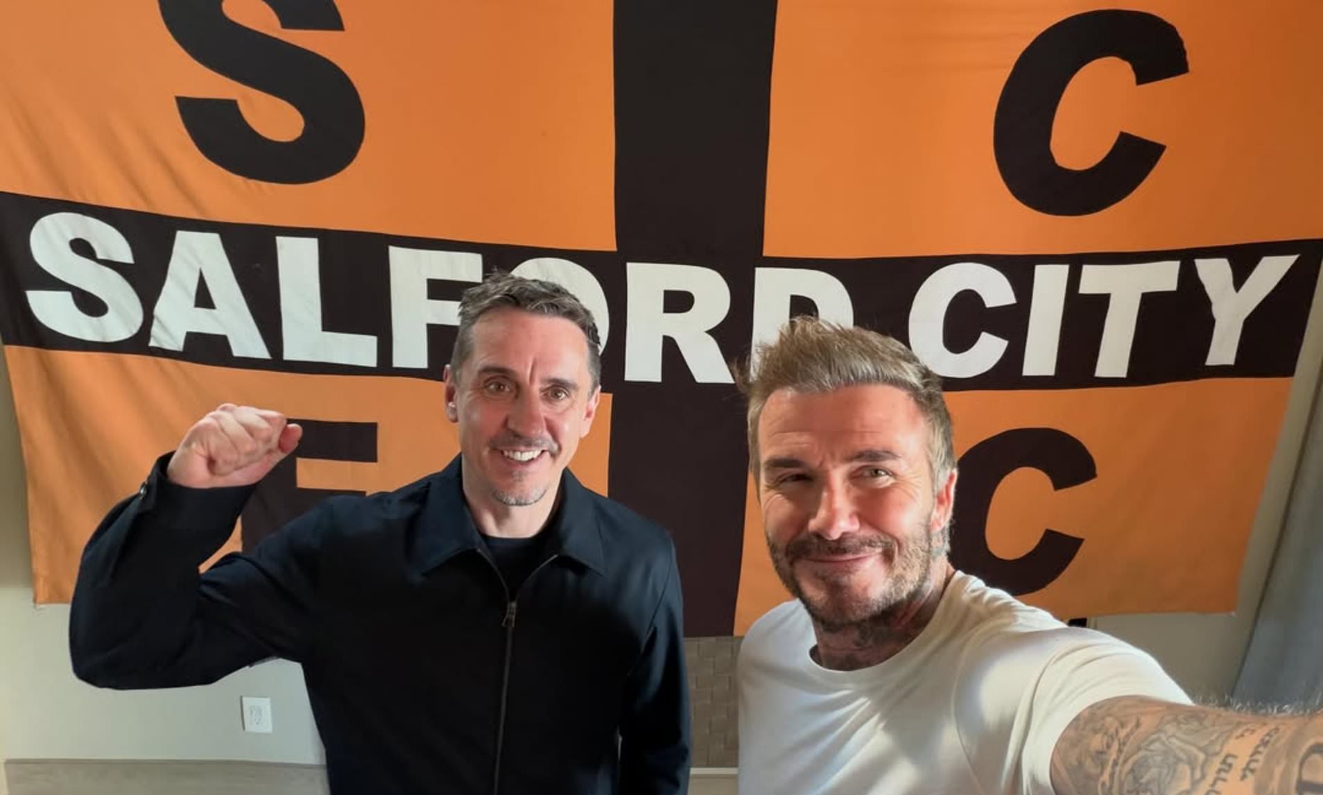 David Beckham and Gary Neville are off to Wembley! Salford City secure ...