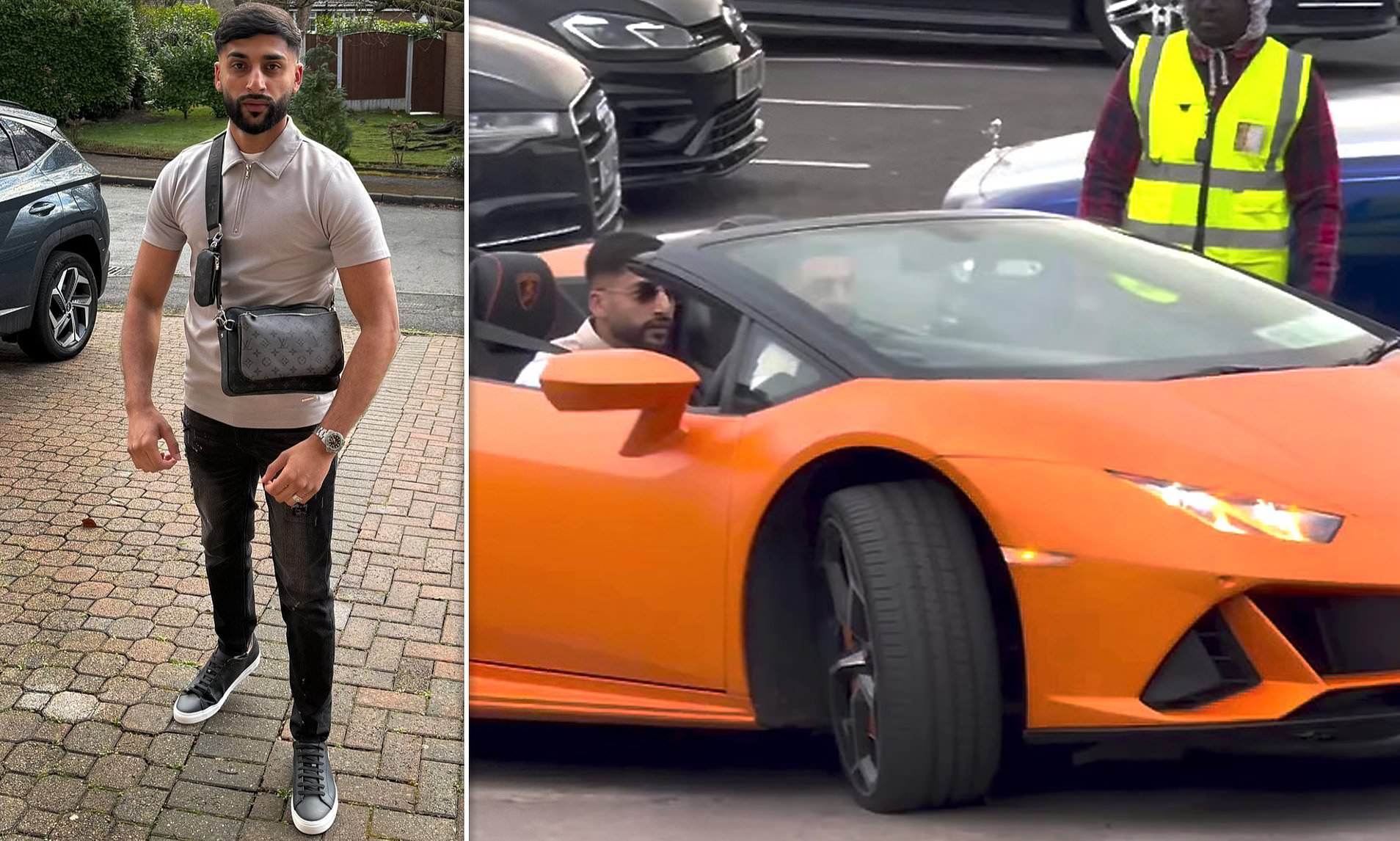 The great green hypocrite: Green Party councillor 'Baggy' Khan drives a gas guzzling Lamborghini