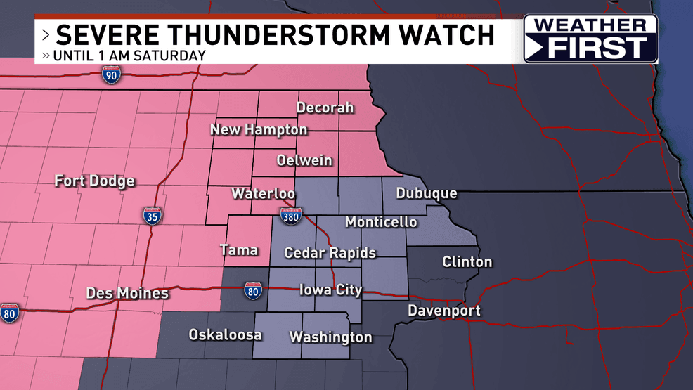 Severe TSTORM watch: Damaging winds of 60-70+ mph possible with storms ...