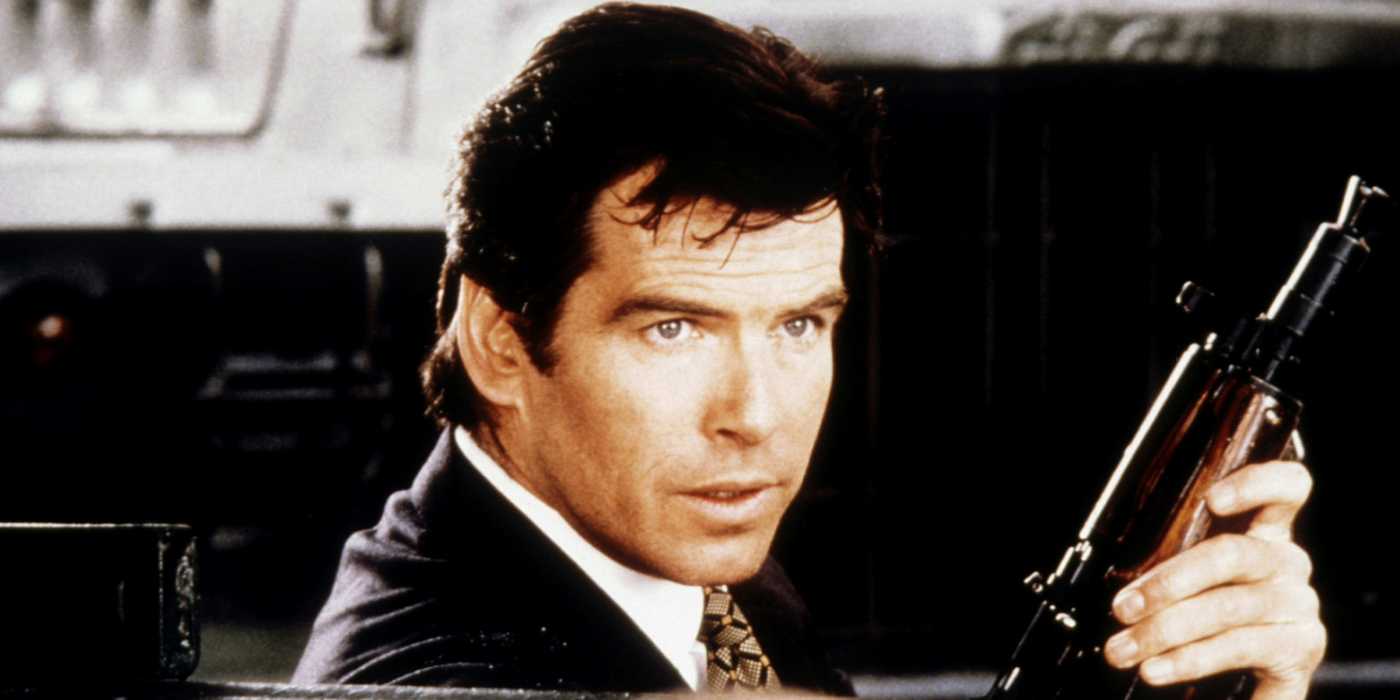 James Bond holding a gun in GoldenEye (1995)