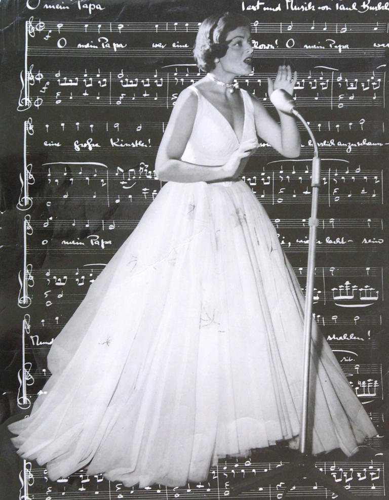 Swiss singer Lys Assia competing in first contest in 1956.
