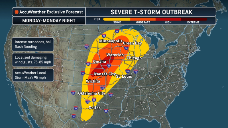 Tornado outbreak possible this coming Monday