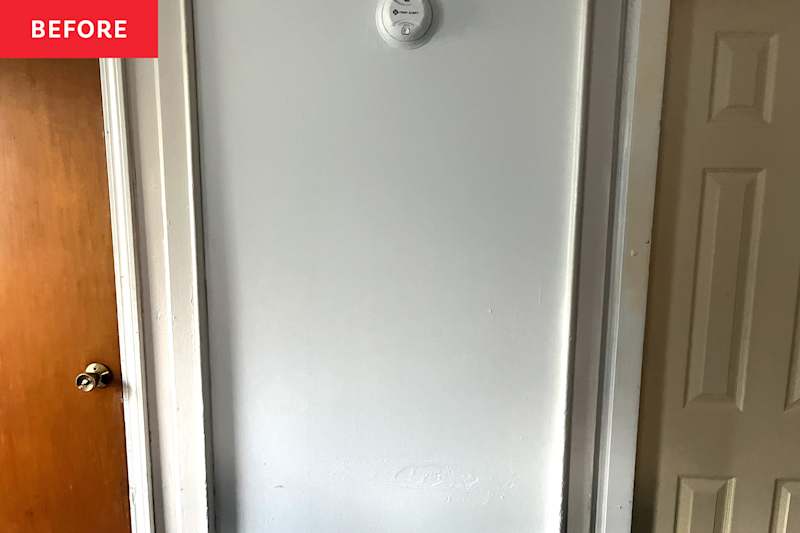 Empty wall before adding towel bar.