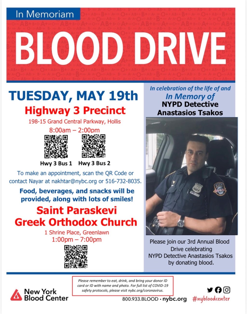 Widow of NYPD officer killed by drunk driver holds blood drive to keep ...