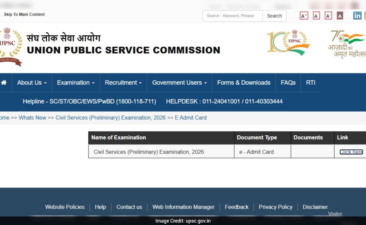 UPSC civil services prelims admit card 2026 out, here's how to download ...