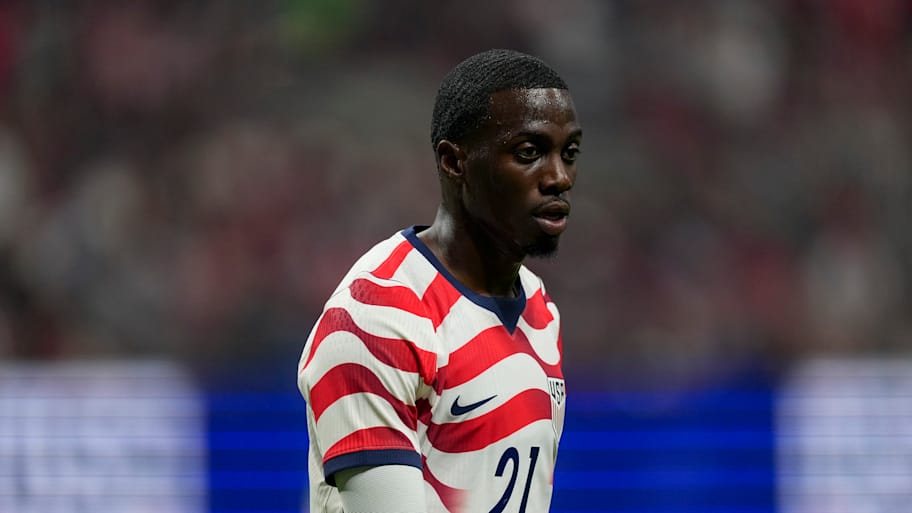 Tim Weah is nursing an injury as the World Cup approaches. | Robin Alam/ISI Photos/Getty Images