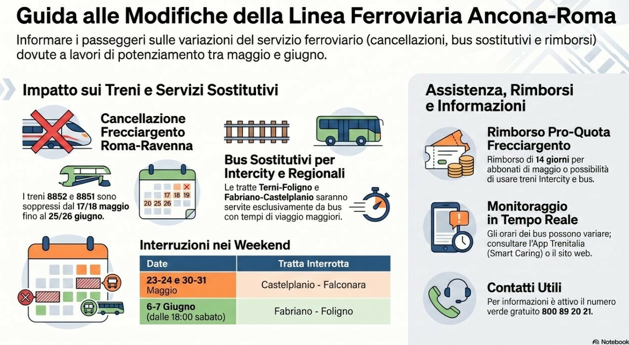 Tra Ancona e Roma treni soppressi e percorsi con i bus sostitutivi ...