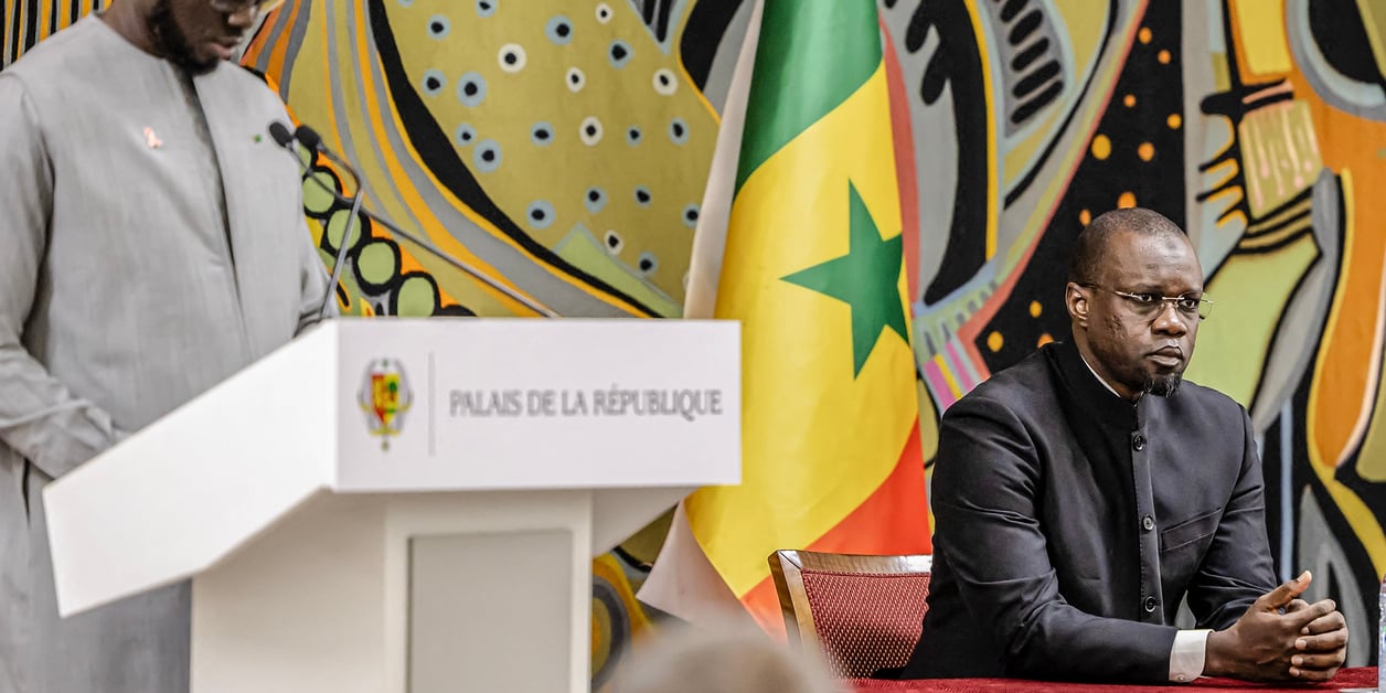 SENEGAL-FRANCE-POLITICS-HISTORY-WAR© Bassirou Diomaye Faye et Ousmane Sonko, le 16 octobre 2025.