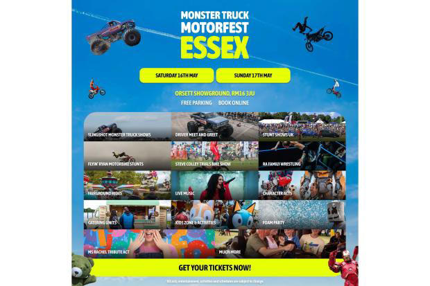 Monster Truck Motorfest heads to Essex this weekend: live stunt action ...