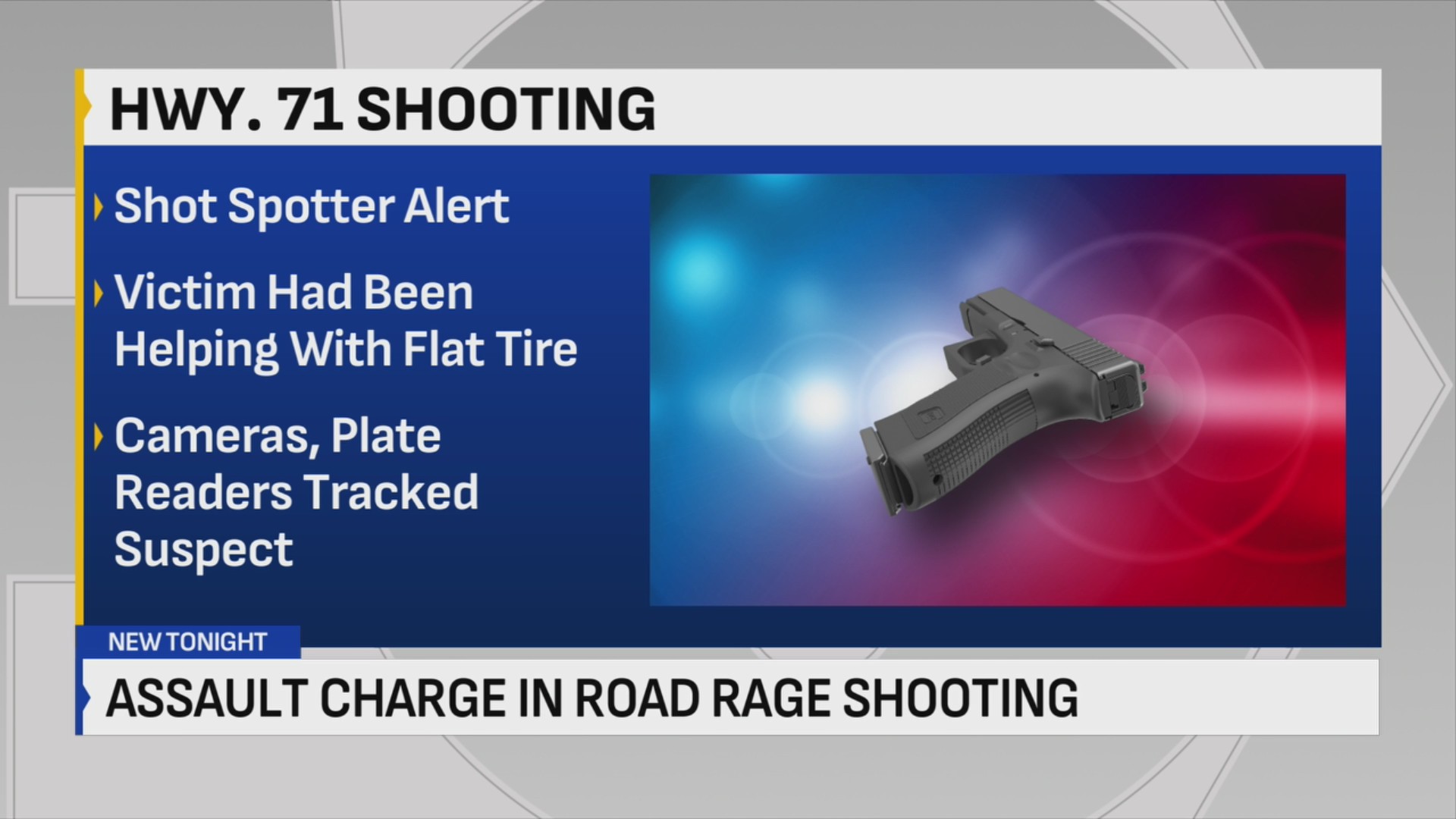 Man charged in 71 Highway shooting that left woman critically injured