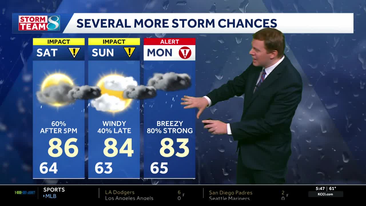 Iowa weather: Severe storm chances increase again Saturday afternoon