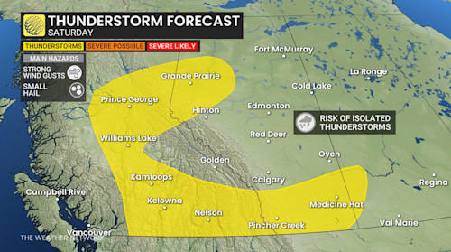 10-20 cm of snow and thunderstorms mark Alberta's wild long weekend