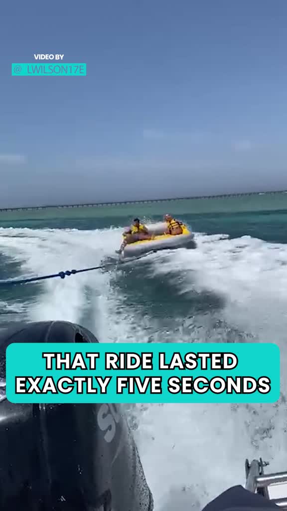 Woman instantly flies off water bed ride during Egypt holiday