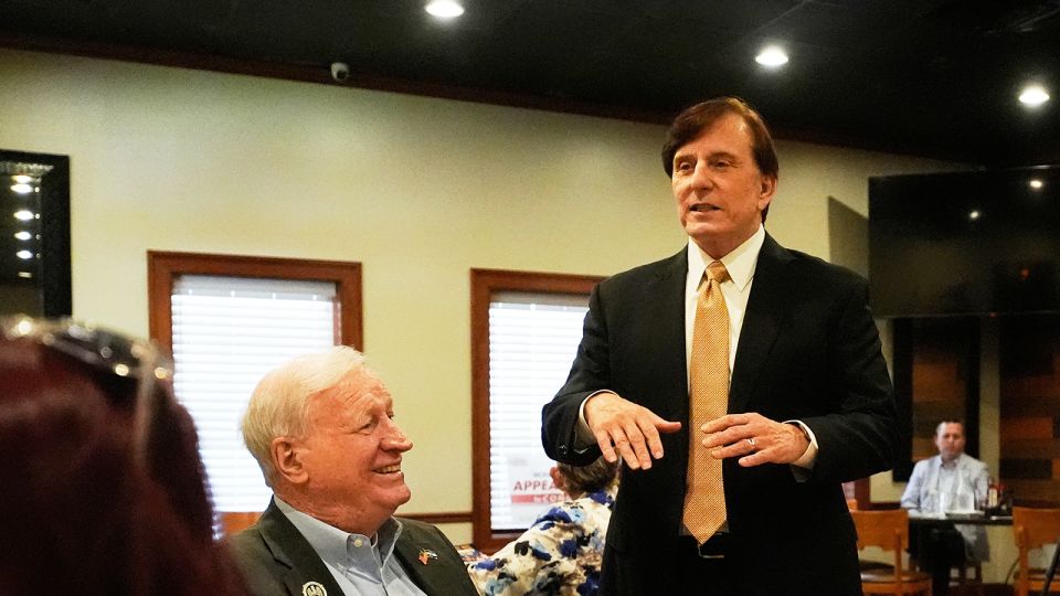 Louisiana Treasurer John Fleming greets supporters in Baton Rouge, Louisiana, on May 12. - Gerald Herbert/AP