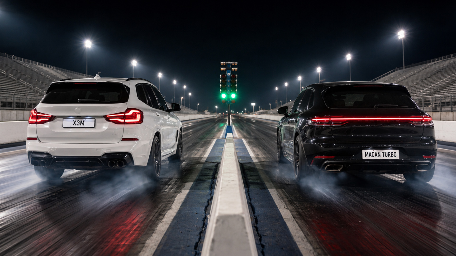 BMW X3M vs Porsche Macan Turbo drag race