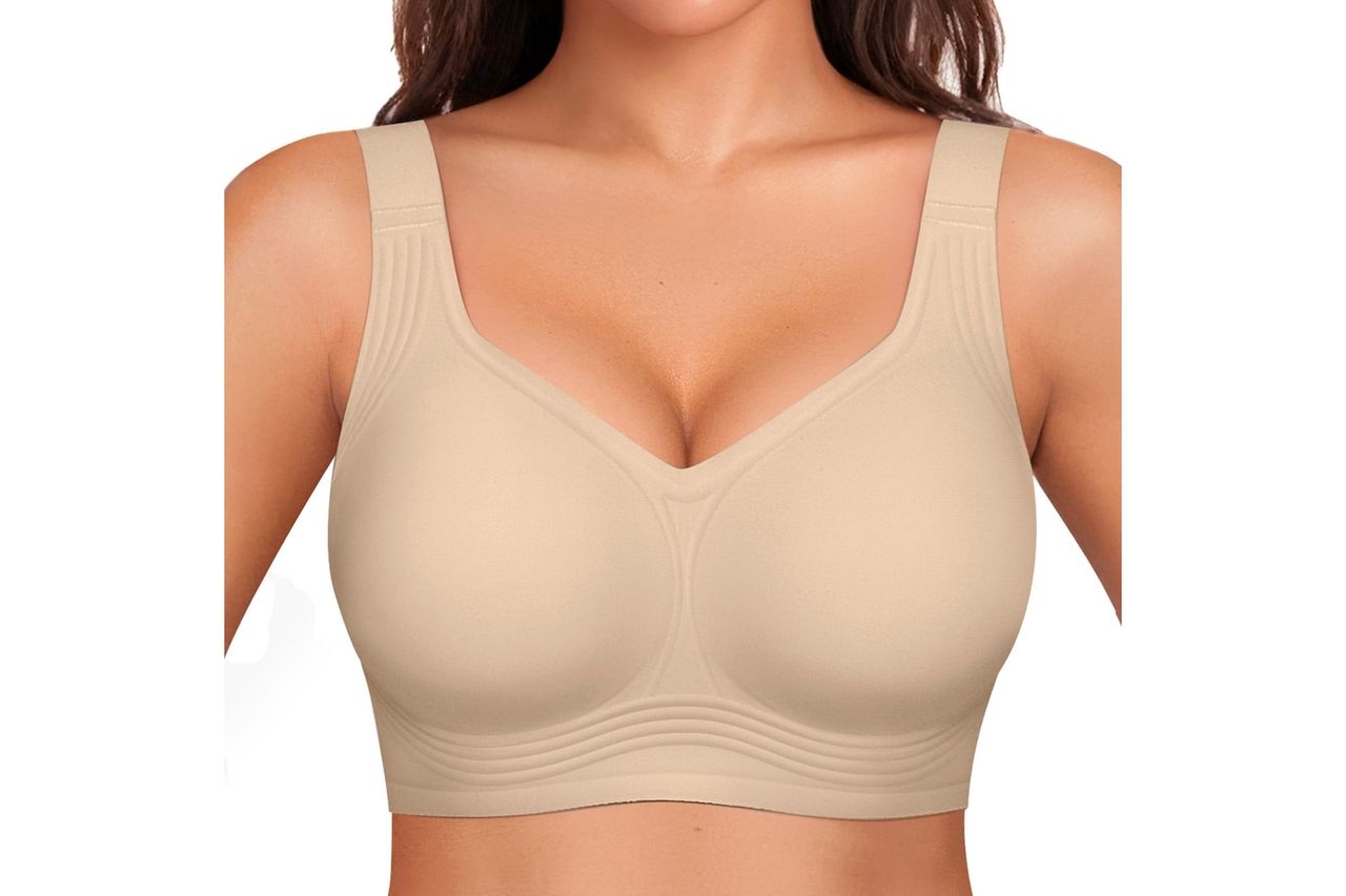 OEAK Womens Wireless Jelly Bra Plus Size Supportive Seamless Bras Full Coverage Push Up Comfortable No Underwire Tshirt Bras