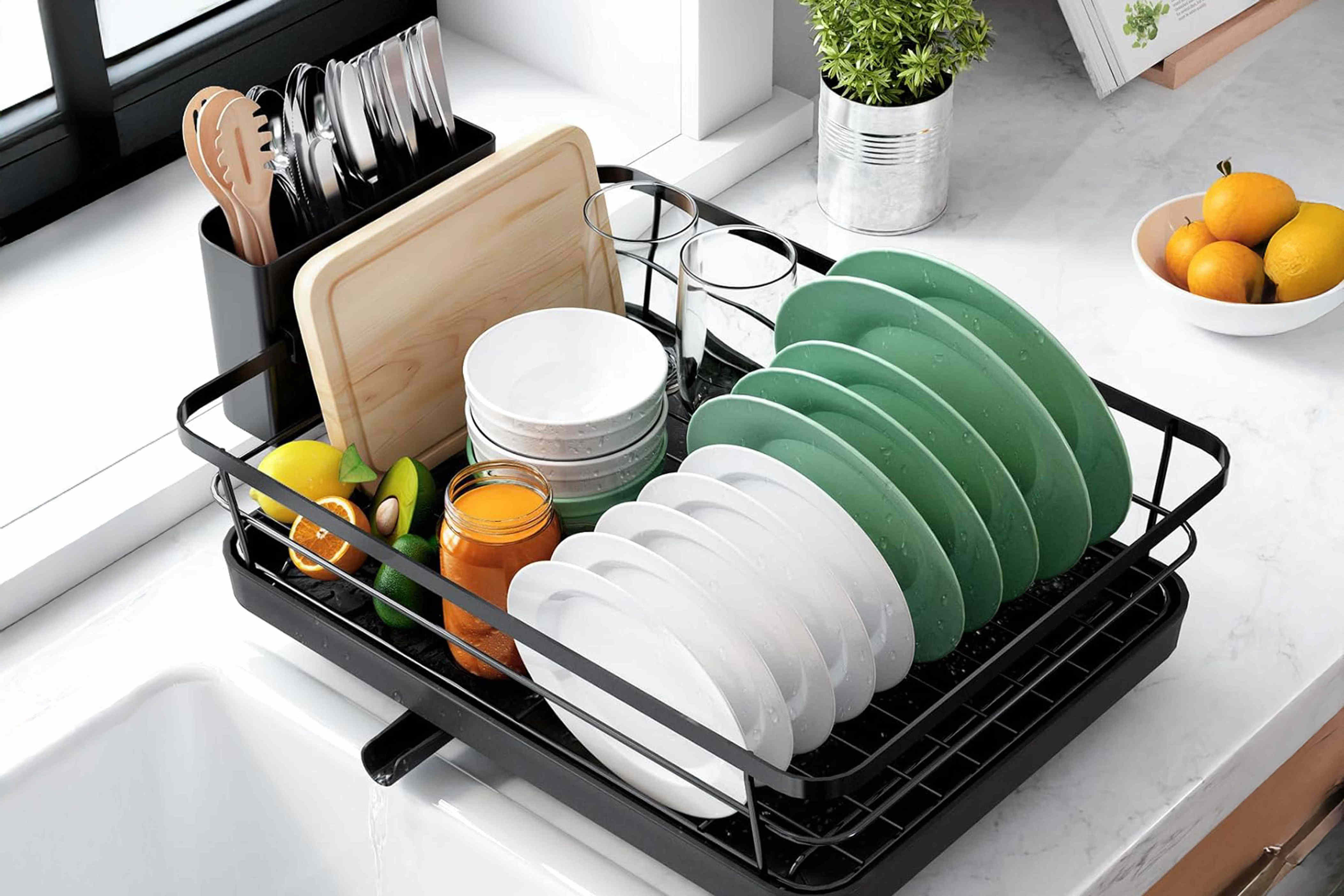 This $18 self-draining drying rack is a home organization must-have ...