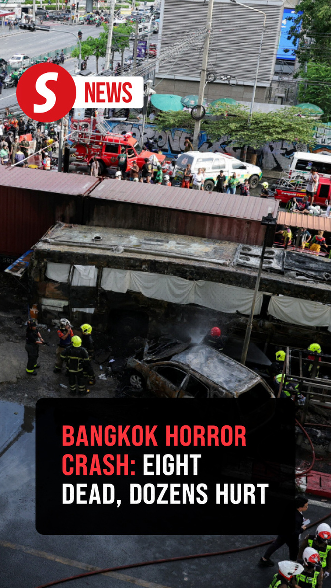 At least eight dead after freight train hits public bus in Bangkok