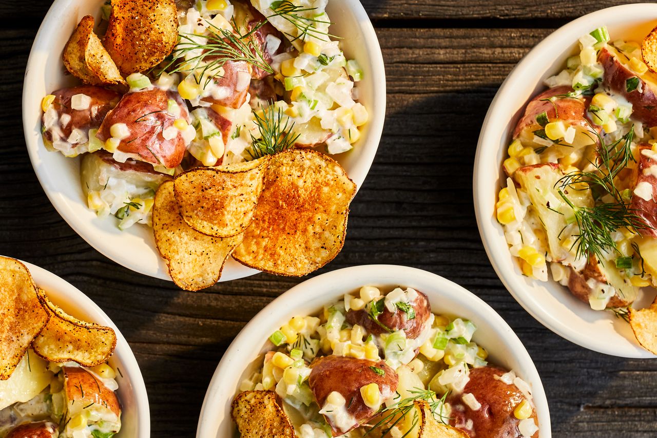Potato Salad with Fresh Corn and Basil Recipe