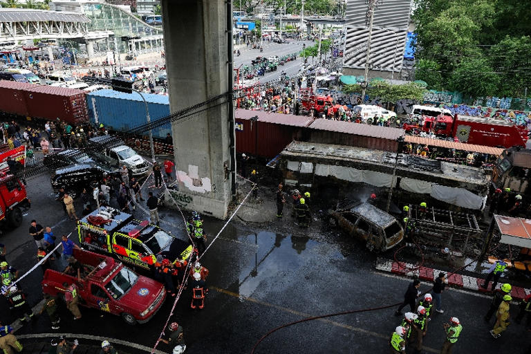 At least eight dead, 32 injured in Thailand after freight train hits bus