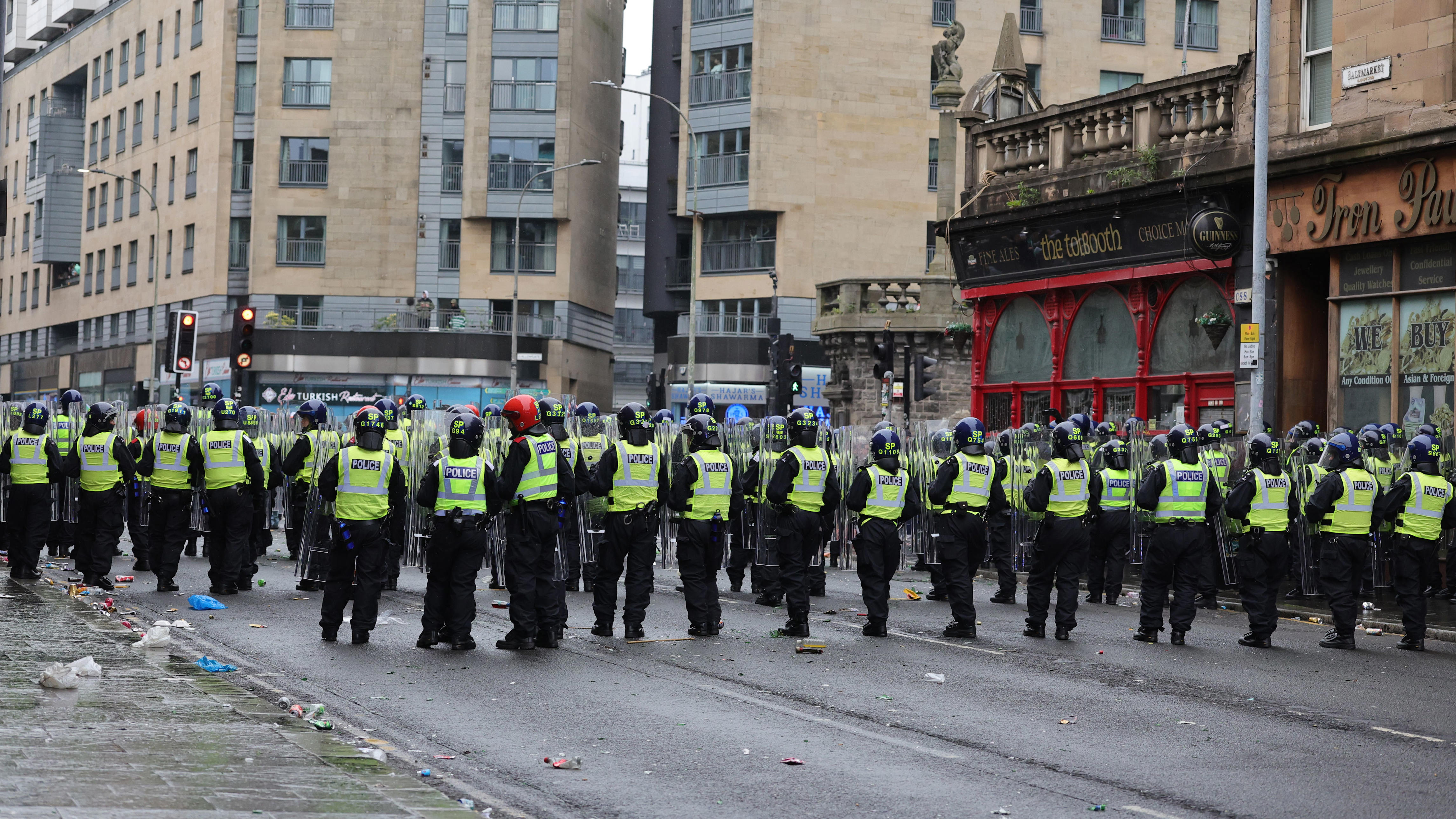 Officers hurt in chaos following Celtic's championship celebration